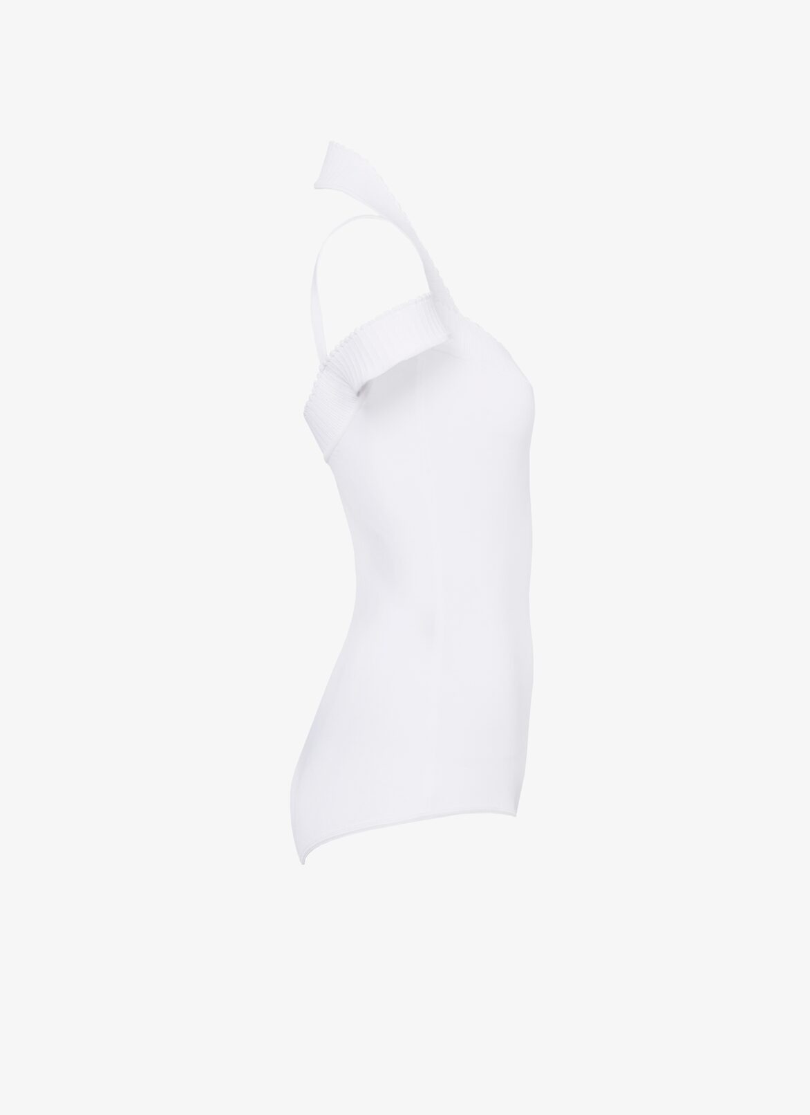 Cold-shoulder knit bodysuit 
 ALAÏA WHITE COLD-SHOULDER KNIT BODYSUIT